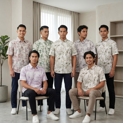 KAMDAR Auric Linen Shirt Lelaki | Kemeja Lengan Pendek Linen Breathable | Smart Casual | M-5XL