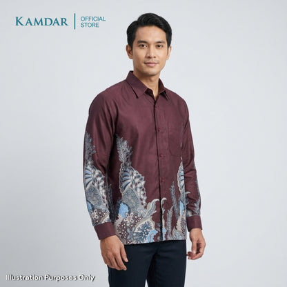 KAMDAR – Angsana Batik Shirt Comfort Fit Long Sleeves | Corak Bunga Jambangan