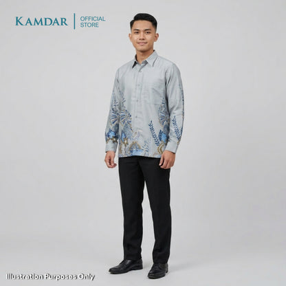 KAMDAR – Angsana Batik Shirt Comfort Fit Long Sleeves | Corak Bunga Jambangan