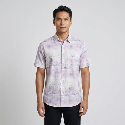 KAMDAR Auric Linen Shirt Lelaki | Kemeja Lengan Pendek Linen Breathable | Smart Casual | M-5XL