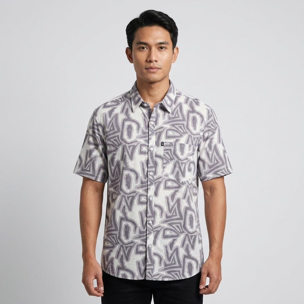 KAMDAR Auric Linen Shirt Lelaki | Kemeja Lengan Pendek Linen Breathable | Smart Casual | M-5XL