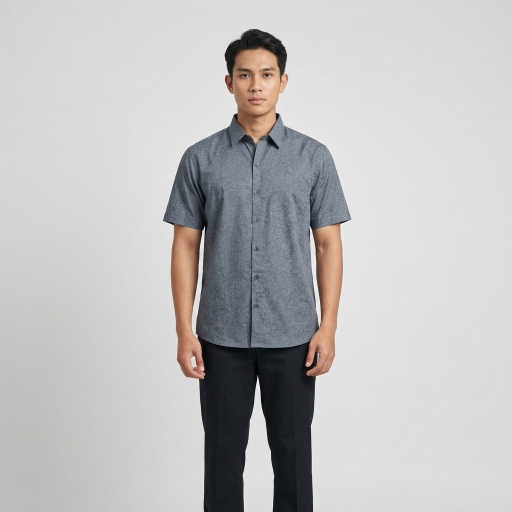 KAMDAR Auric Linen Shirt Lelaki | Kemeja Lengan Pendek Linen Breathable | Smart Casual | M-5XL