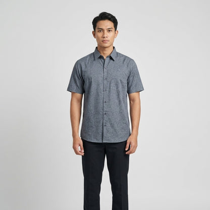 KAMDAR Auric Linen Shirt Lelaki | Kemeja Lengan Pendek Linen Breathable | Smart Casual | M-5XL