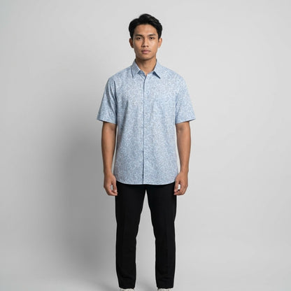 KAMDAR Auric Linen Shirt Lelaki | Kemeja Lengan Pendek Linen Breathable | Smart Casual | M-5XL