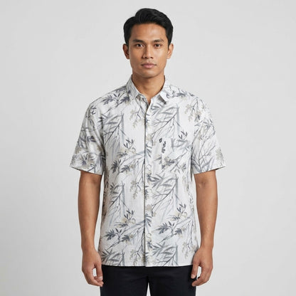 KAMDAR Auric Linen Shirt Lelaki | Kemeja Lengan Pendek Linen Breathable | Smart Casual | M-5XL