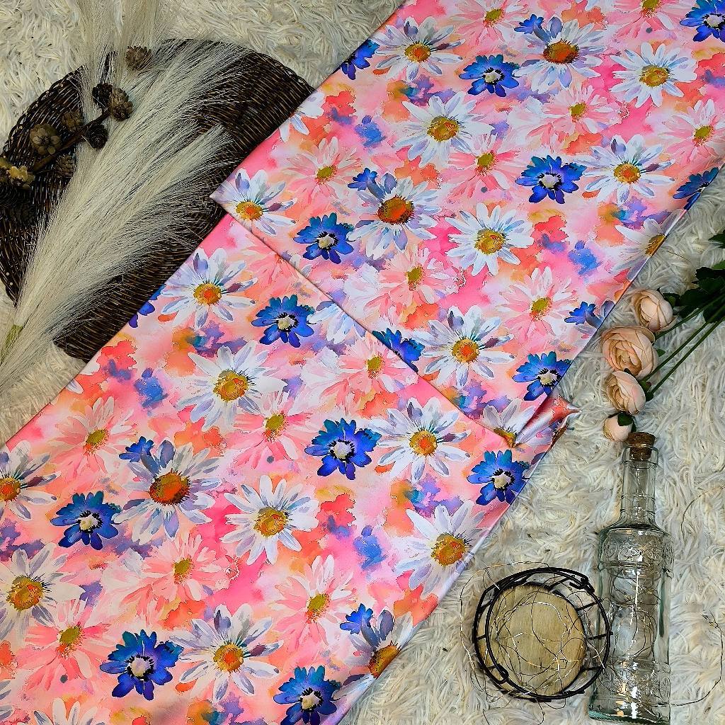 Matelda Kain Acetate Satin Digital Print – Wildflower Watercolour