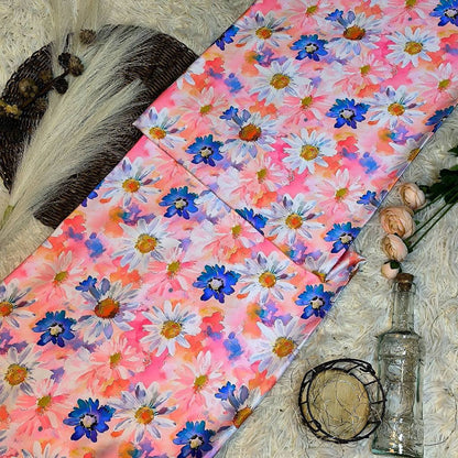 Matelda Kain Acetate Satin Digital Print – Wildflower Watercolour