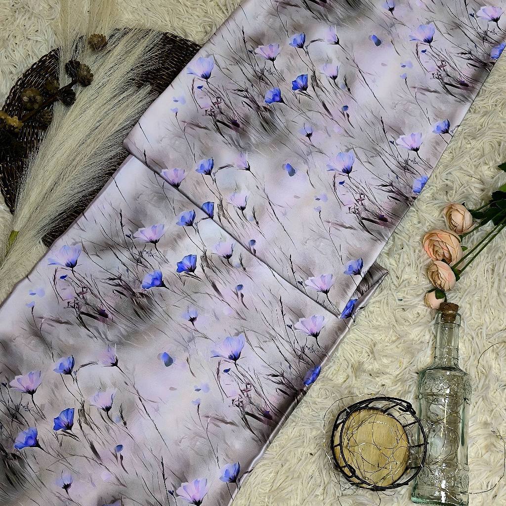 Matelda Kain Acetate Satin Digital Print – Wildflower Watercolour