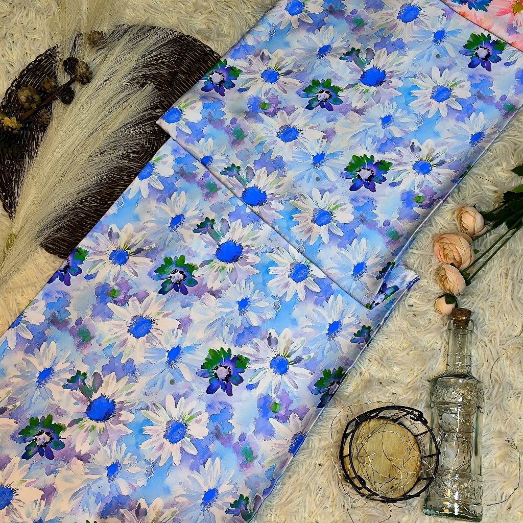 Matelda Kain Acetate Satin Digital Print – Wildflower Watercolour