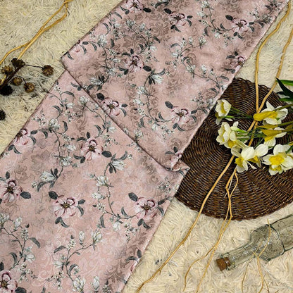 KAMDAR – Ivory Satin Digital Prints | Bunga Magnolia | Corak Digital Moden