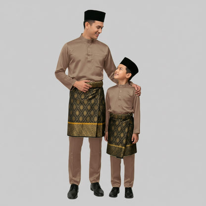 KAMDAR Tema Earth & Kuning Elmeno Baju Melayu Cekak Musang Budak Lelaki