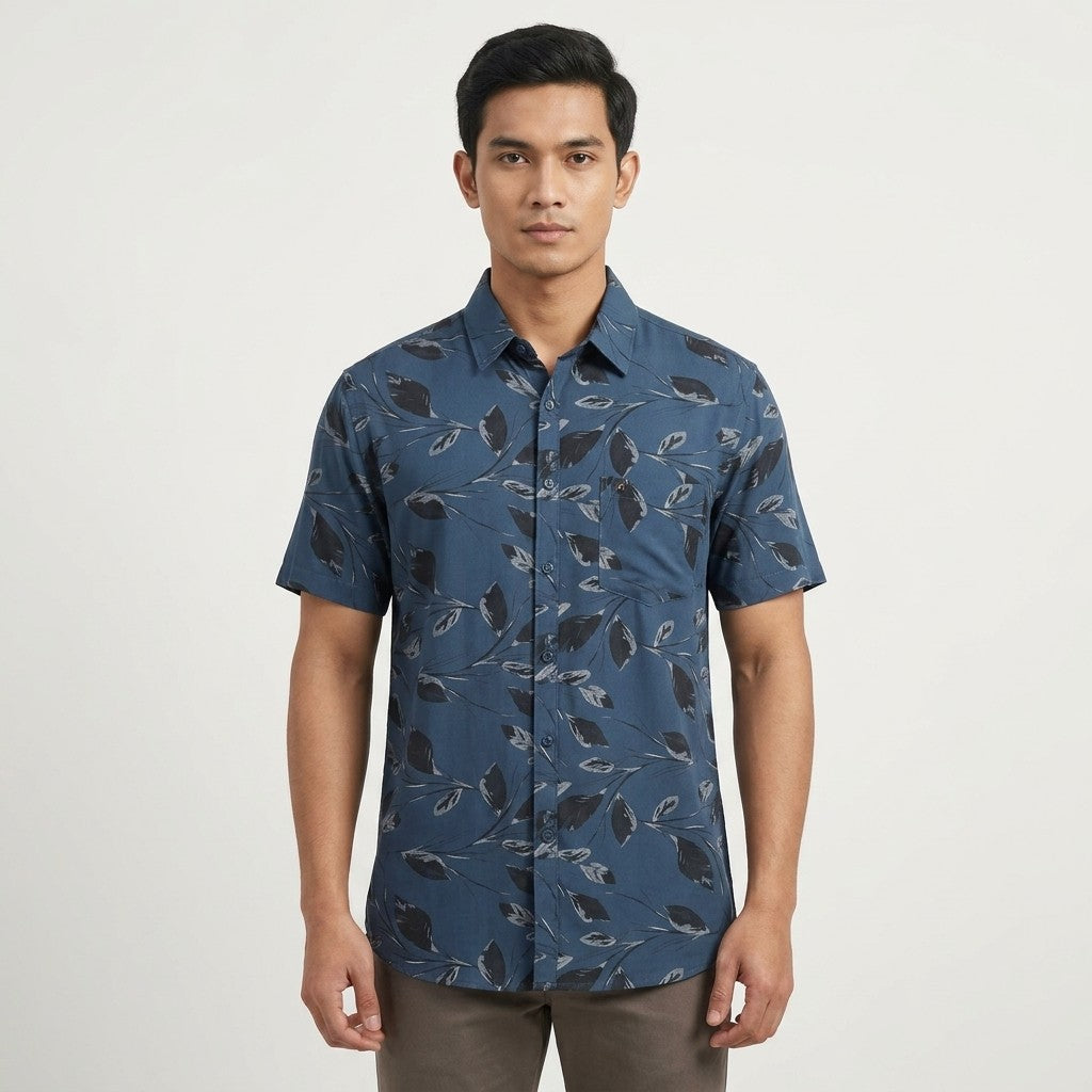 KAMDAR Avento Rayon Shirt Lelaki | Kemeja Lengan Pendek Rayon Breathable | Smart Casual | M-5XL