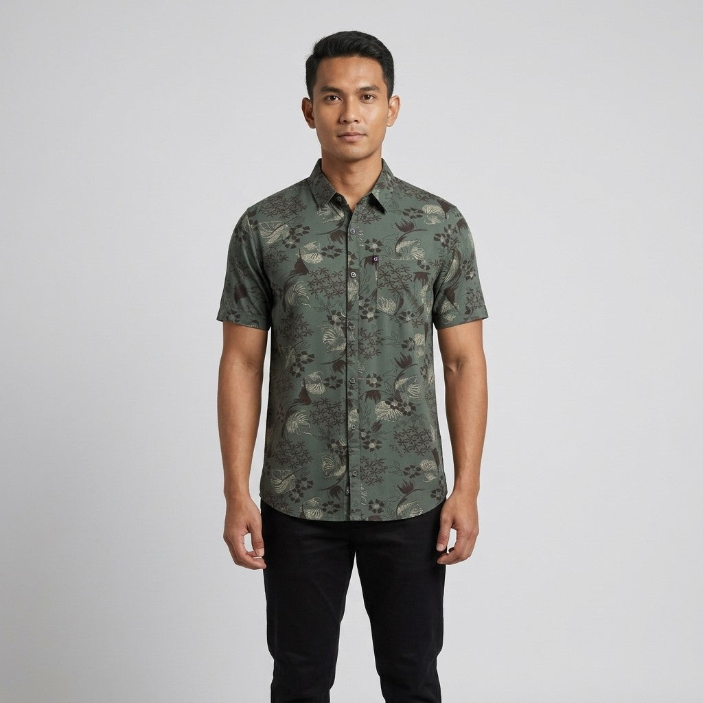 KAMDAR Avento Rayon Shirt Lelaki | Kemeja Lengan Pendek Rayon Breathable | Smart Casual | M-5XL