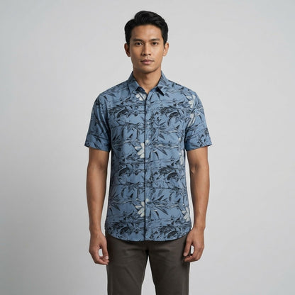 KAMDAR Avento Rayon Shirt Lelaki | Kemeja Lengan Pendek Rayon Breathable | Smart Casual | M-5XL