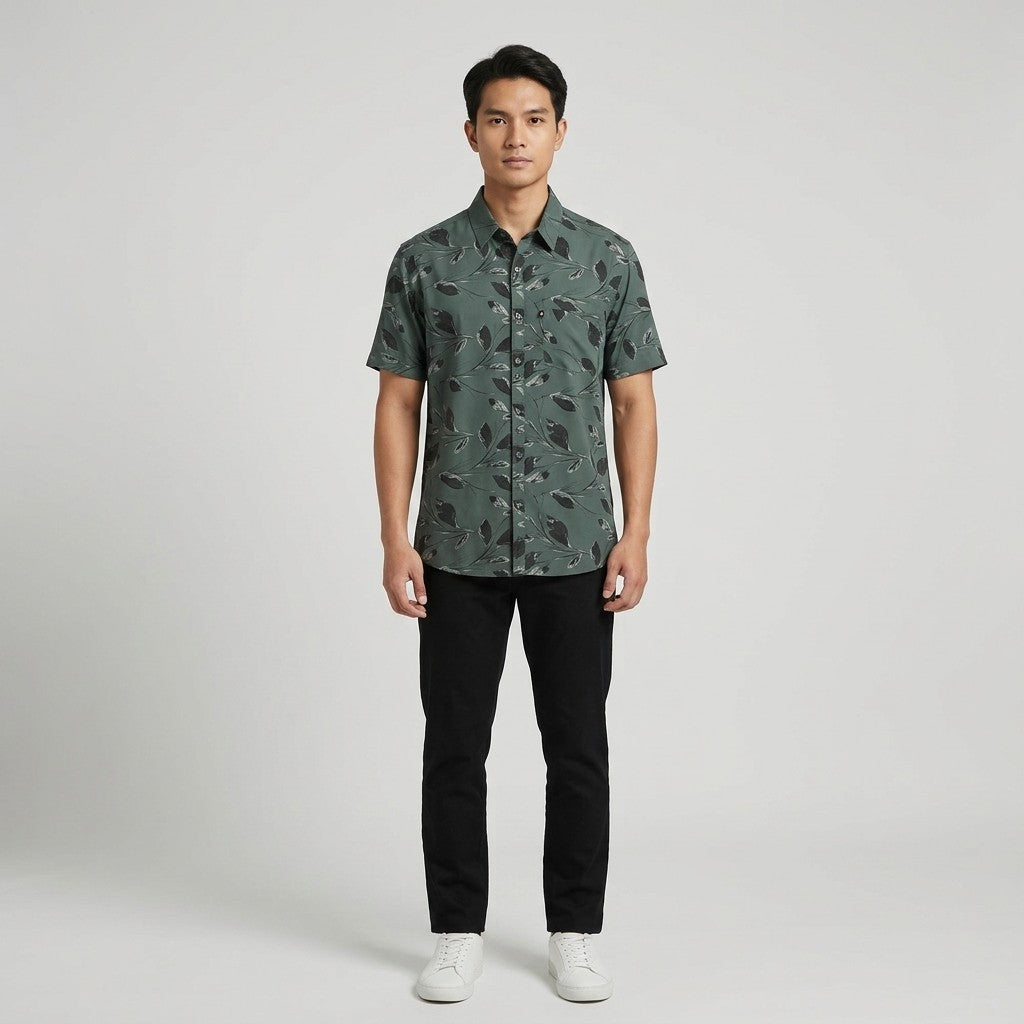 KAMDAR Avento Rayon Shirt Lelaki | Kemeja Lengan Pendek Rayon Breathable | Smart Casual | M-5XL