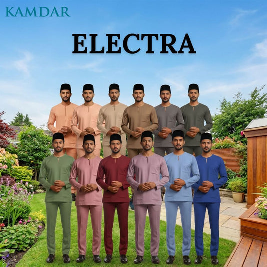 KAMDAR Electra Moden Teluk Belanga Johor Baju Melayu Dewasa