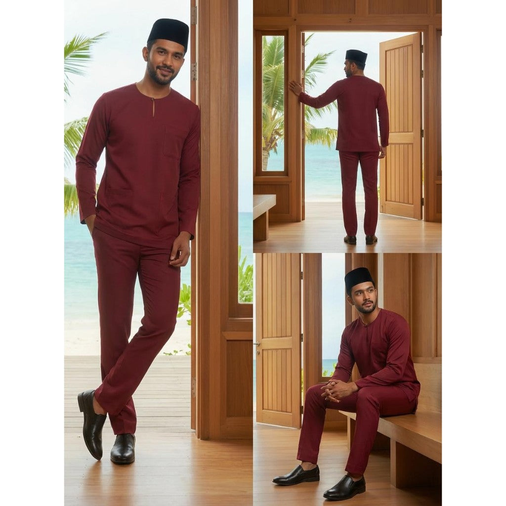 KAMDAR Electra Moden Teluk Belanga Johor Baju Melayu Dewasa