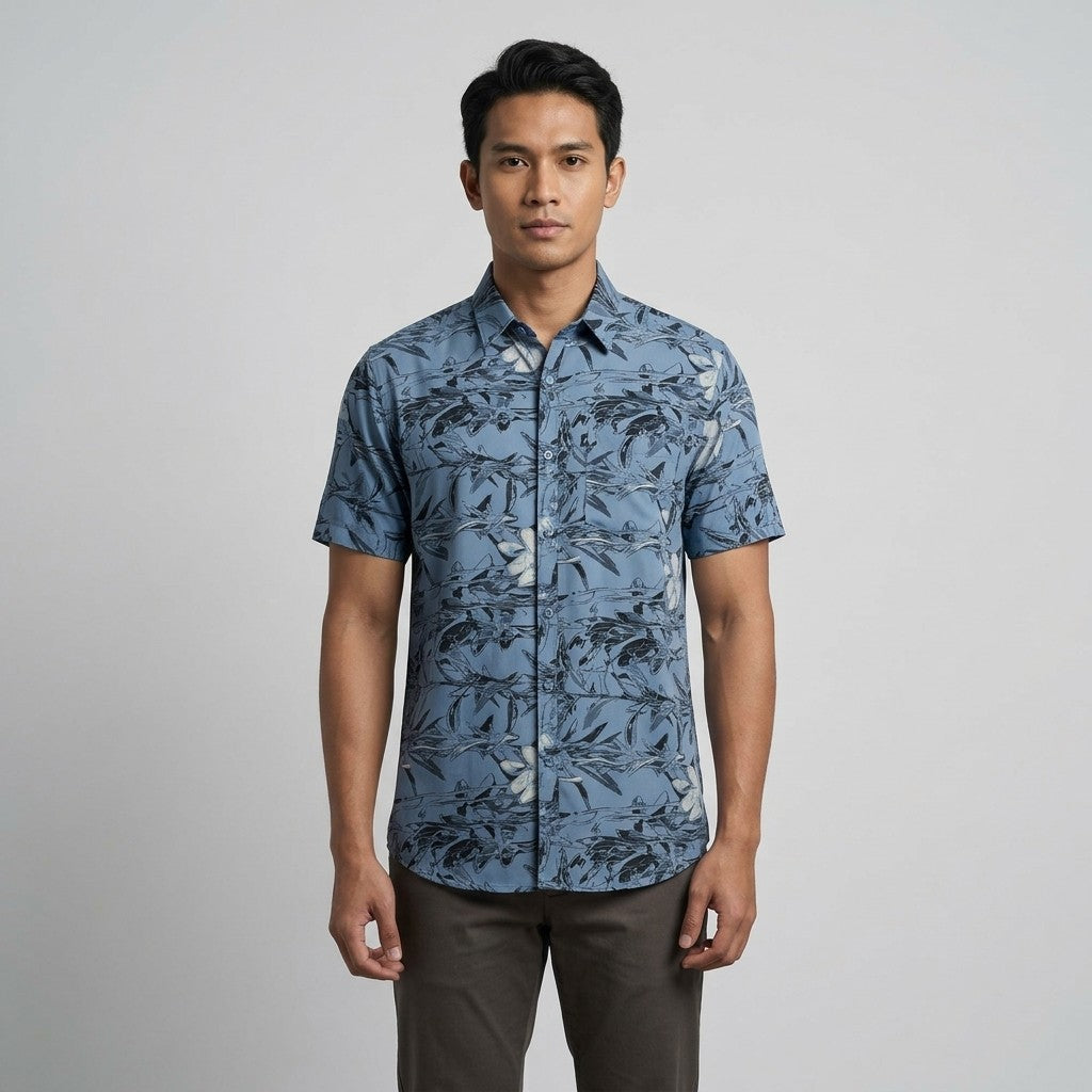 KAMDAR Avento Rayon Shirt Lelaki | Kemeja Lengan Pendek Rayon Breathable | Smart Casual | M-5XL