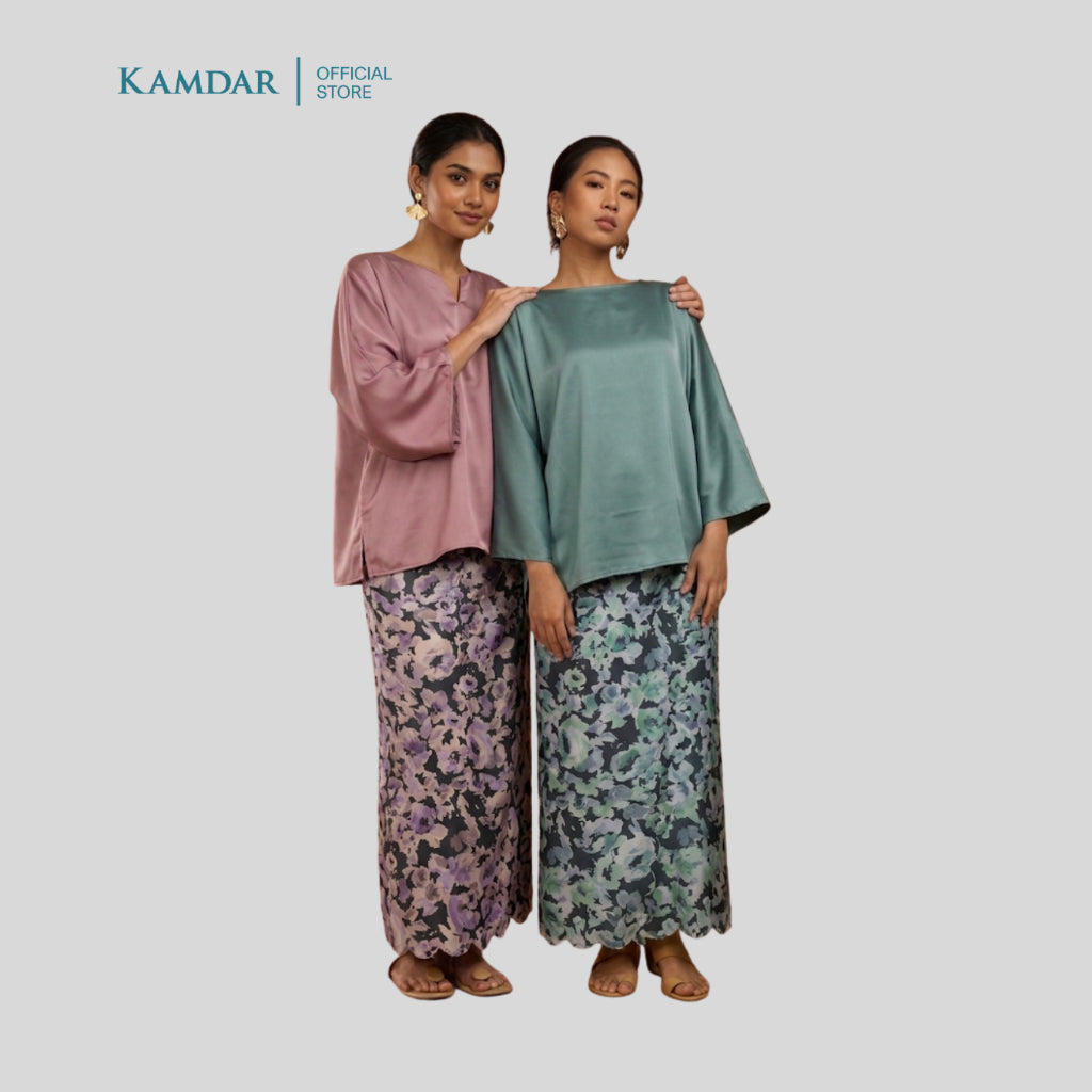 Matelda & Zander Set Kain Acetate – Floral Digital (2m + 2m)