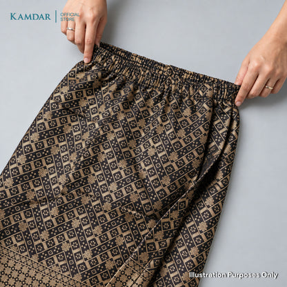 KAMDAR – Beatrice Songket Skirt Wanita | Corak Petak Berlian Benang Emas | Premium | Raya | S-2XL