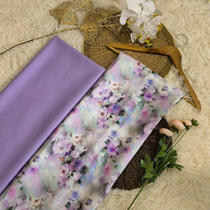 KAMDAR – Matelda & Zander Acetate Kain Pasang Mix & Match 2M+2M | Sulaman Pastel Elegan