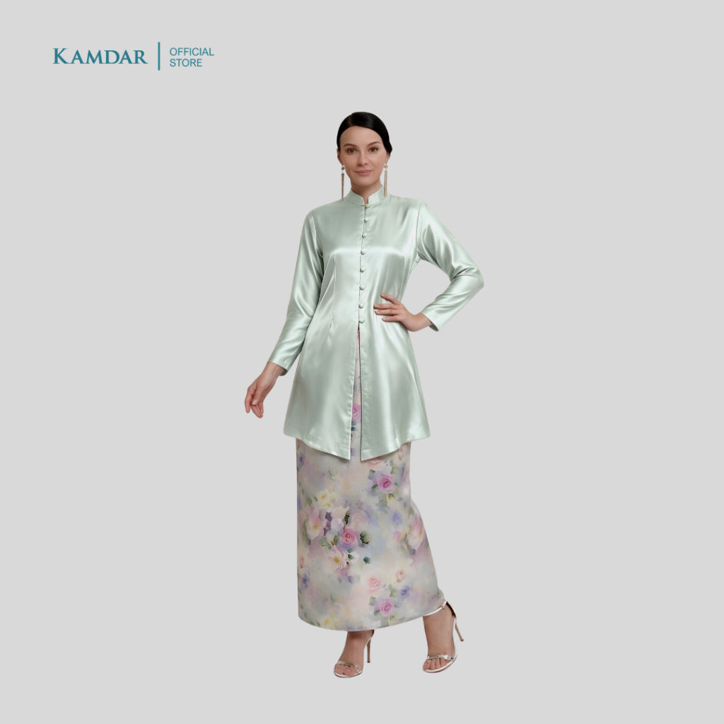 KAMDAR – Matelda & Zander Acetate Kain Pasang Mix & Match 2M+2M | Sulaman Pastel Elegan