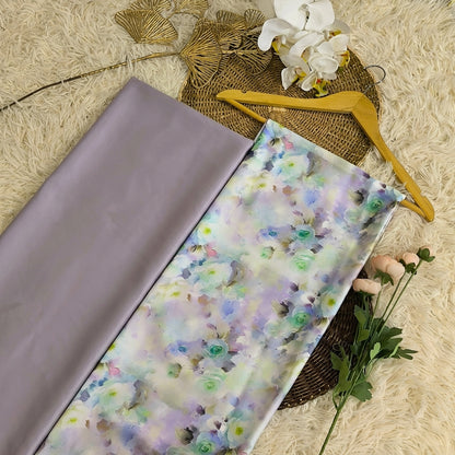 KAMDAR – Matelda & Zander Acetate Kain Pasang Mix & Match 2M+2M | Sulaman Pastel Elegan