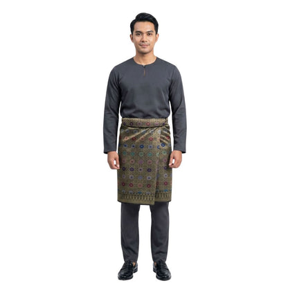 KAMDAR Riaz Sampin Original Lelaki 36” x 2.25m – 100% Tenun Synthetic Silk | Corak Klasik Melayu