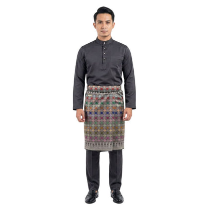 KAMDAR Riaz Sampin Original Lelaki 36” x 2.25m – 100% Tenun Synthetic Silk | Corak Klasik Melayu