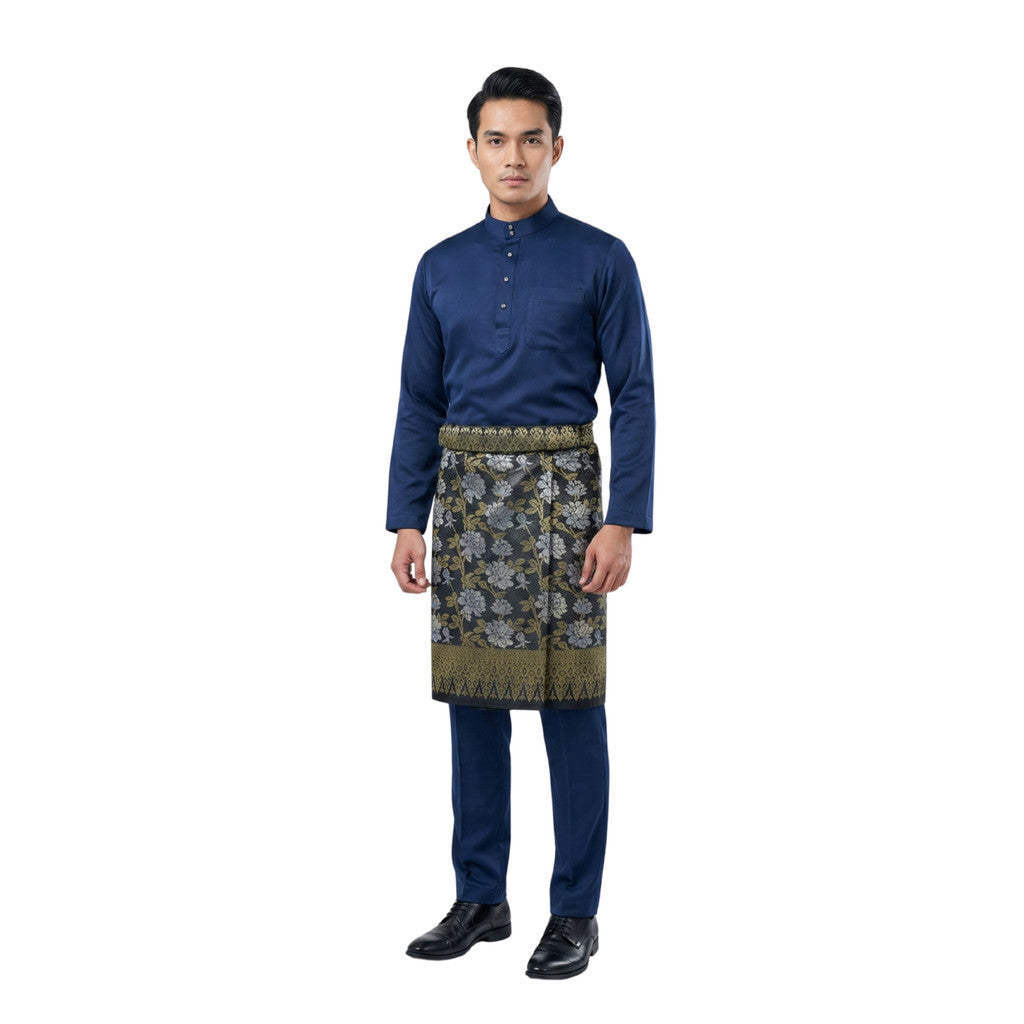 KAMDAR Riaz Sampin Original Lelaki 36” x 2.25m – 100% Tenun Synthetic Silk | Corak Klasik Melayu