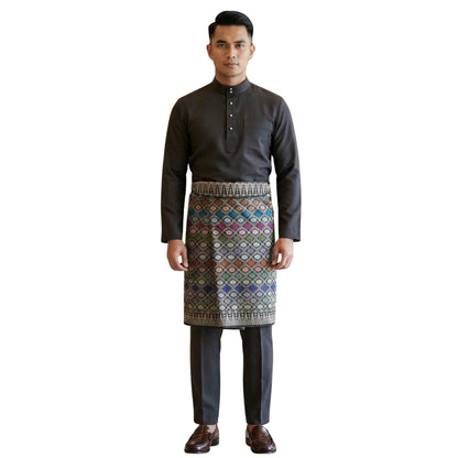 KAMDAR Riaz Sampin Original Lelaki 36” x 2.25m – 100% Tenun Synthetic Silk | Corak Klasik Melayu