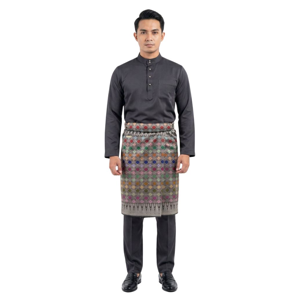 KAMDAR Riaz Sampin Original Lelaki 36” x 2.25m – 100% Tenun Synthetic Silk | Corak Klasik Melayu