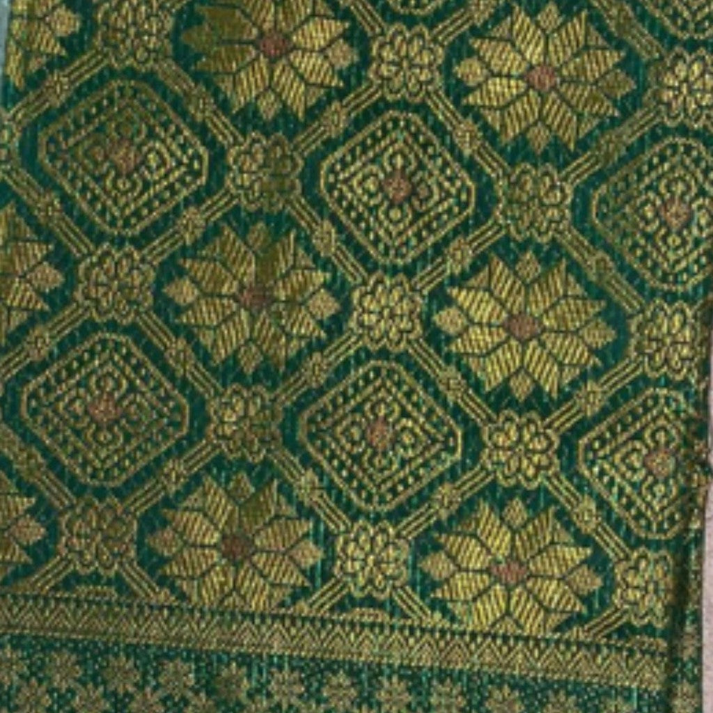 KAMDAR Combo Set Cotton Eyelet Pastel Cambric 44" Embroidery + Songket Metallic