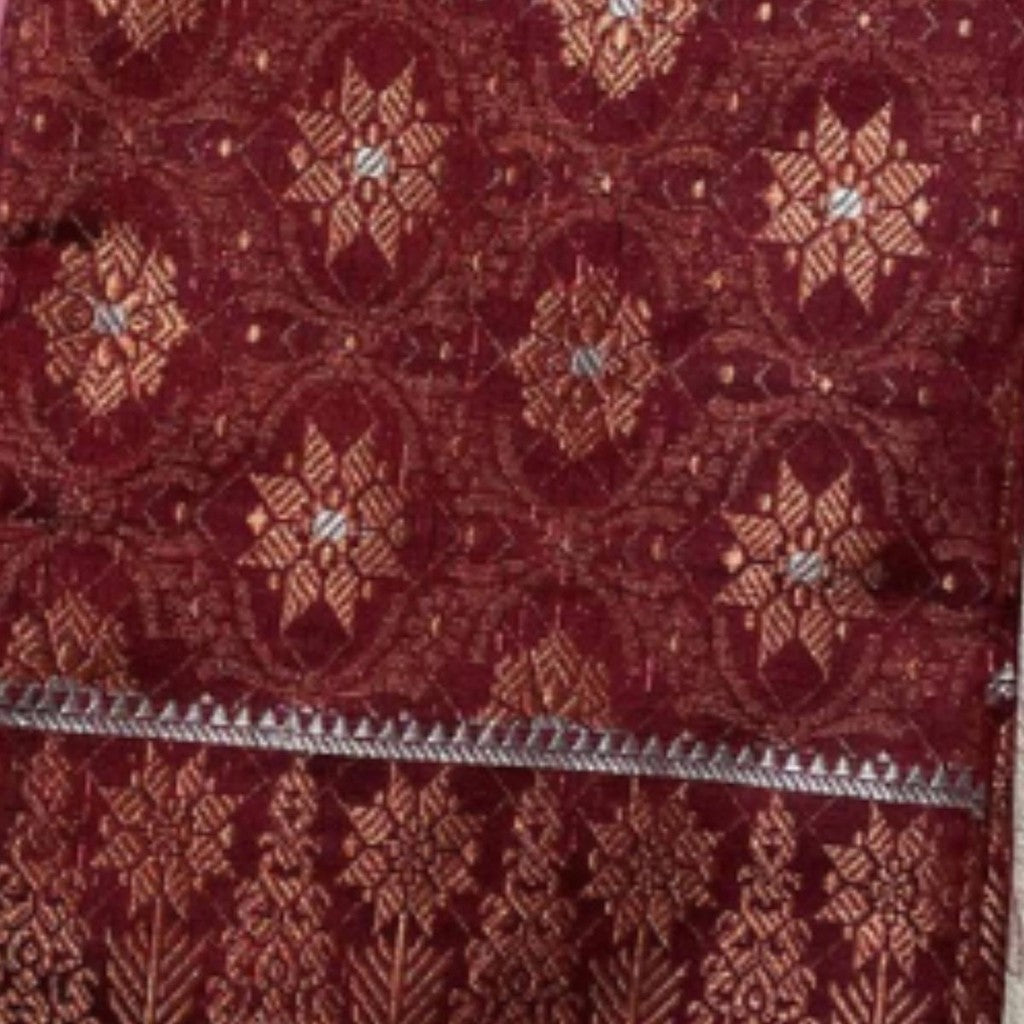 KAMDAR Combo Set Cotton Eyelet Pastel Cambric 44" Embroidery + Songket Metallic