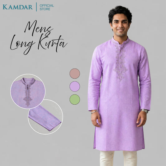 KAMDAR – Baju Kurta Panjang Lelaki Sulaman Dada | Baju Deepavali Anggun