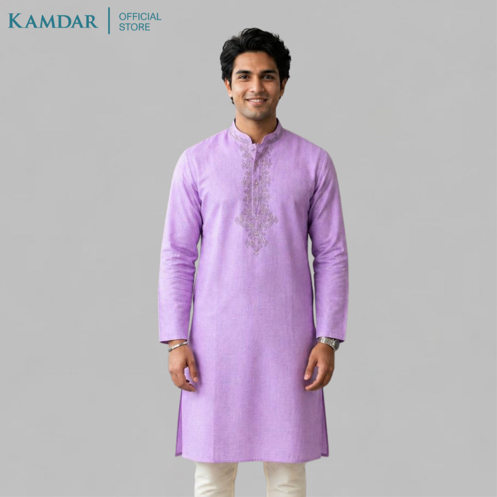 KAMDAR – Baju Kurta Panjang Lelaki Sulaman Dada | Baju Deepavali Anggun