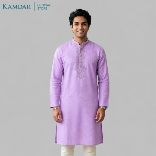 KAMDAR – Baju Kurta Panjang Lelaki Sulaman Dada | Baju Deepavali Anggun