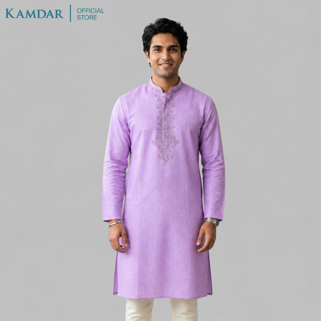 KAMDAR – Baju Kurta Panjang Lelaki Sulaman Dada | Baju Deepavali Anggun