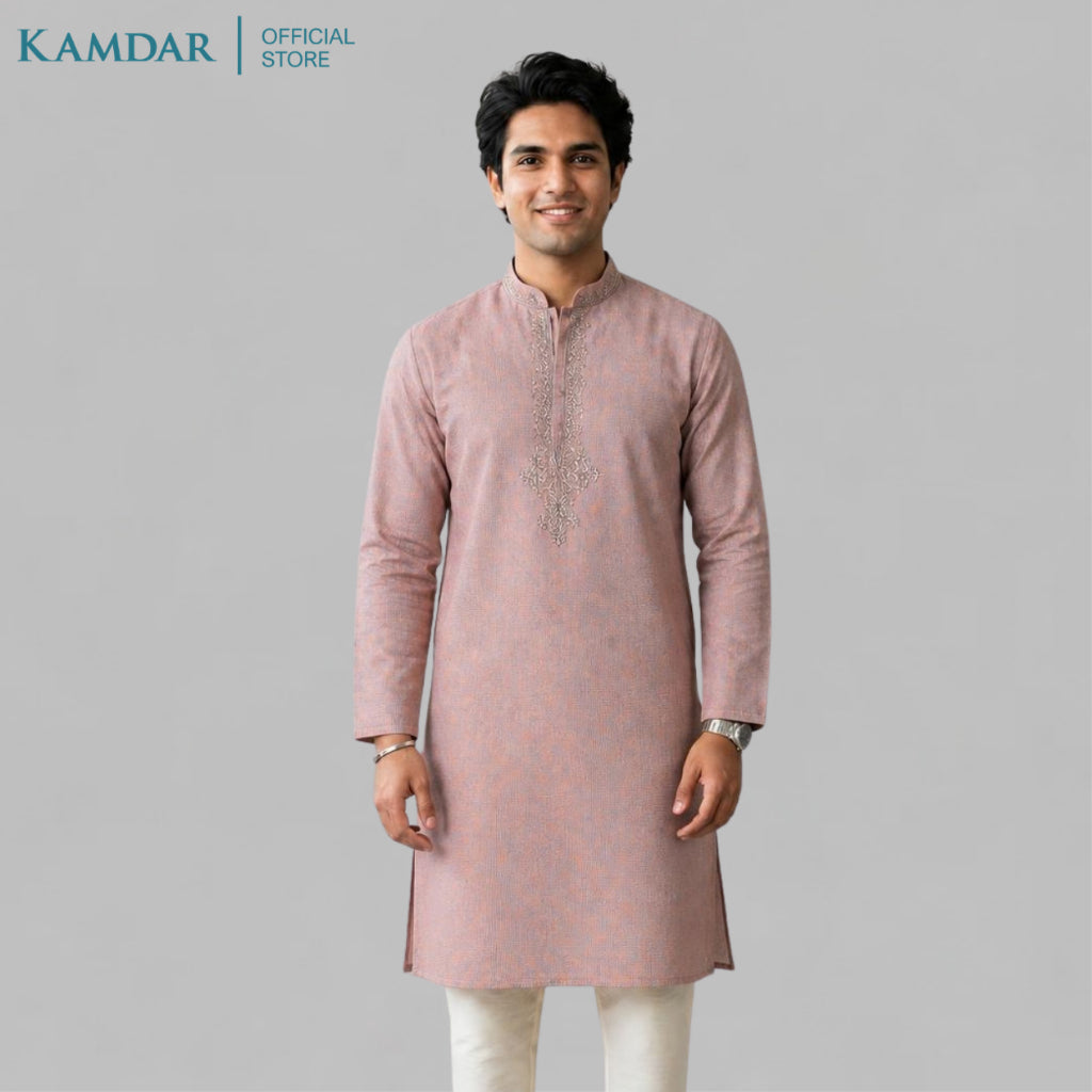 KAMDAR – Baju Kurta Panjang Lelaki Sulaman Dada | Baju Deepavali Anggun