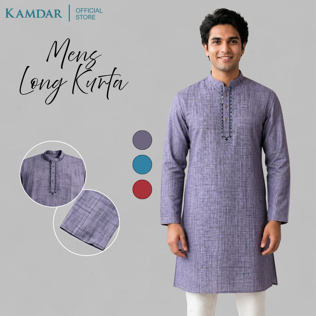 KAMDAR – Baju Kurta Panjang Lelaki Kain Bersilang | Baju Deepavali Bergaya