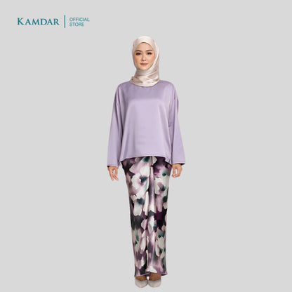 KAMDAR – Matelda & Zander Acetate Kain Pasang Mix & Match 2M+2M | Lukisan Bunga Tepi Kain