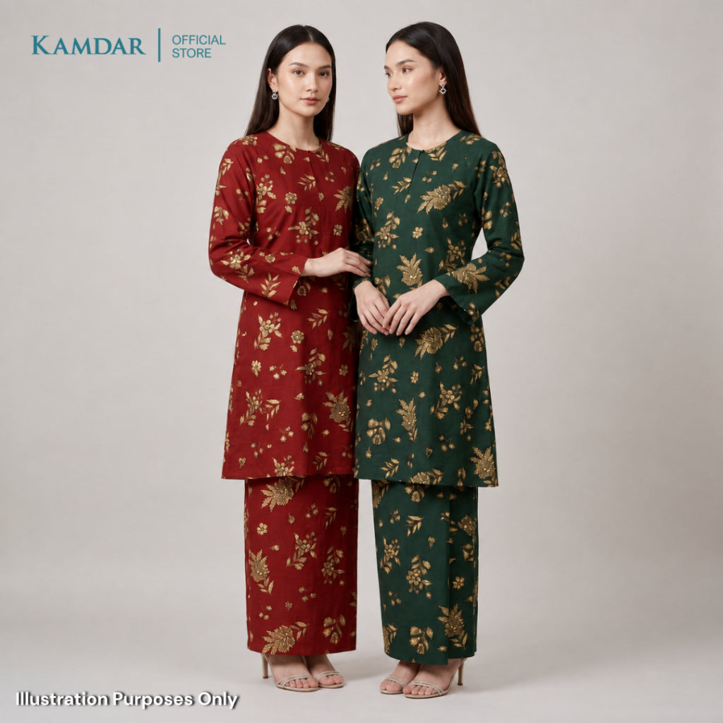 KAMDAR – Florence Baju Kurung Pahang Chaneli Premium Wanita | Set Moden Eksklusif | S-3XL