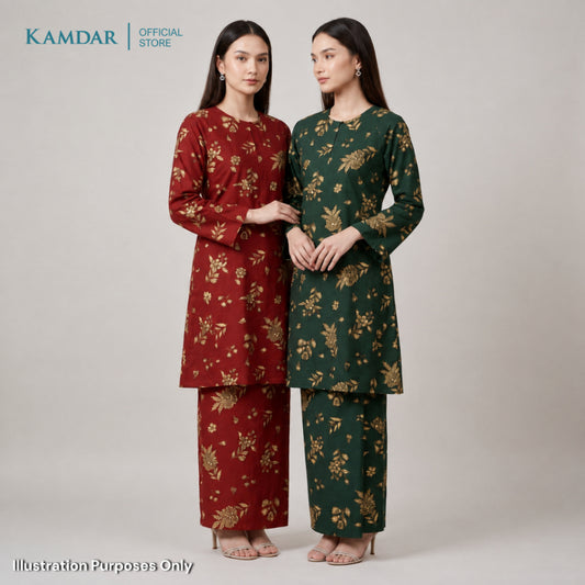 KAMDAR – Florence Baju Kurung Pahang Chaneli Premium Wanita | Set Moden Eksklusif | S-3XL