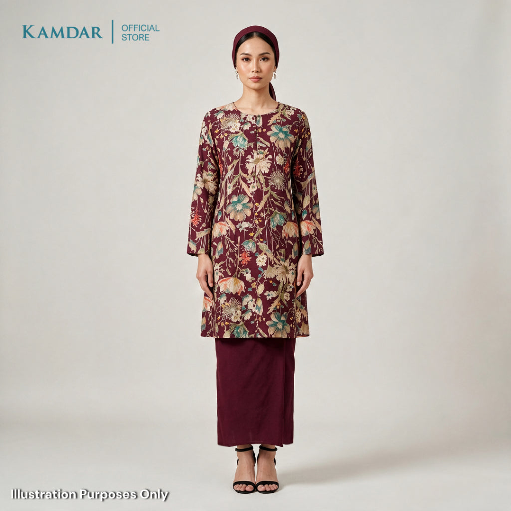 KAMDAR – Florence Baju Kurung Pahang Chaneli Premium Wanita | Set Moden Eksklusif | S-3XL