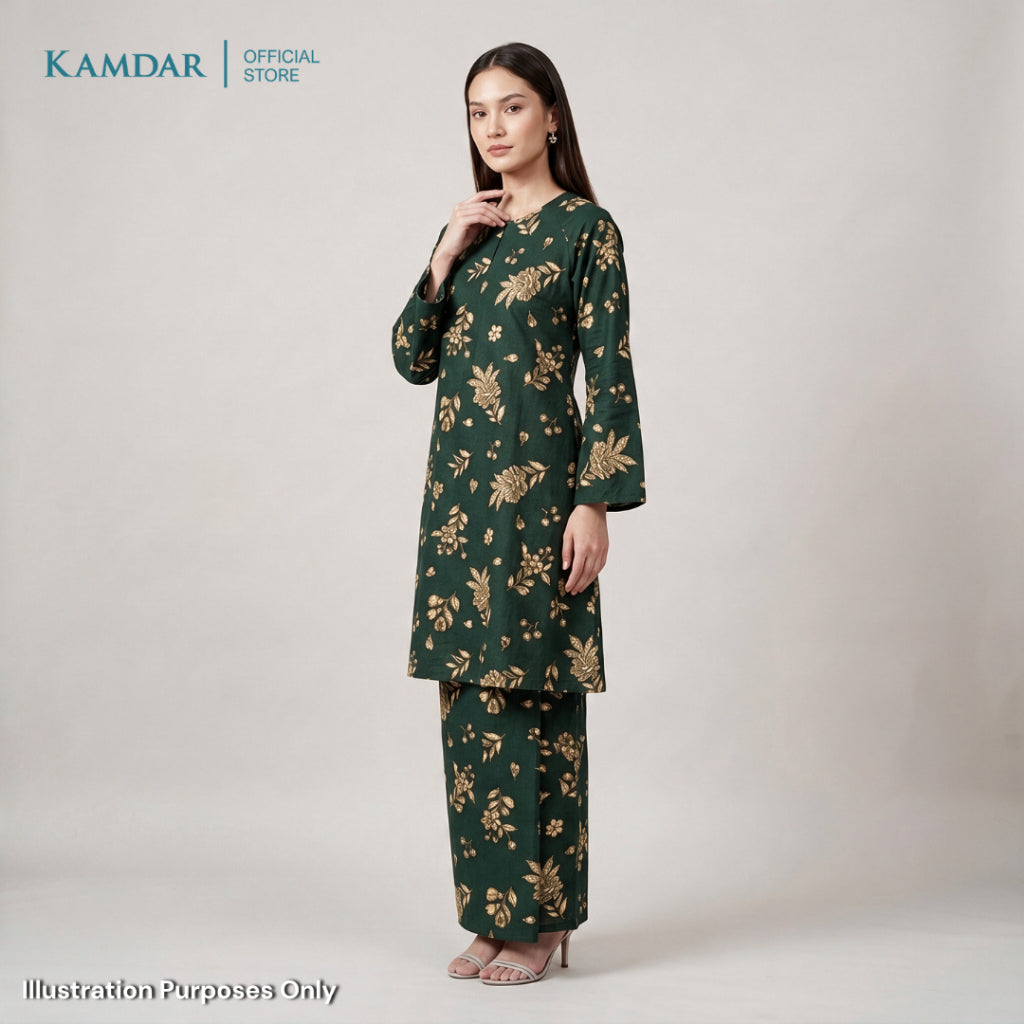 KAMDAR – Florence Baju Kurung Pahang Chaneli Premium Wanita | Set Moden Eksklusif | S-3XL