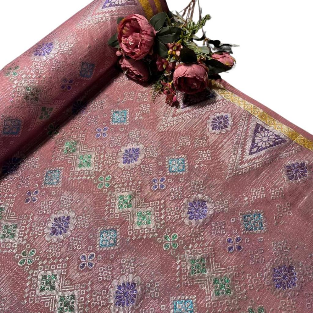 KAMDAR Combo Set Vienna Lace Bidang 58'' & Songket Pastel Bidang 44"  Kain Pasang - Ironless & Tak Jarang
