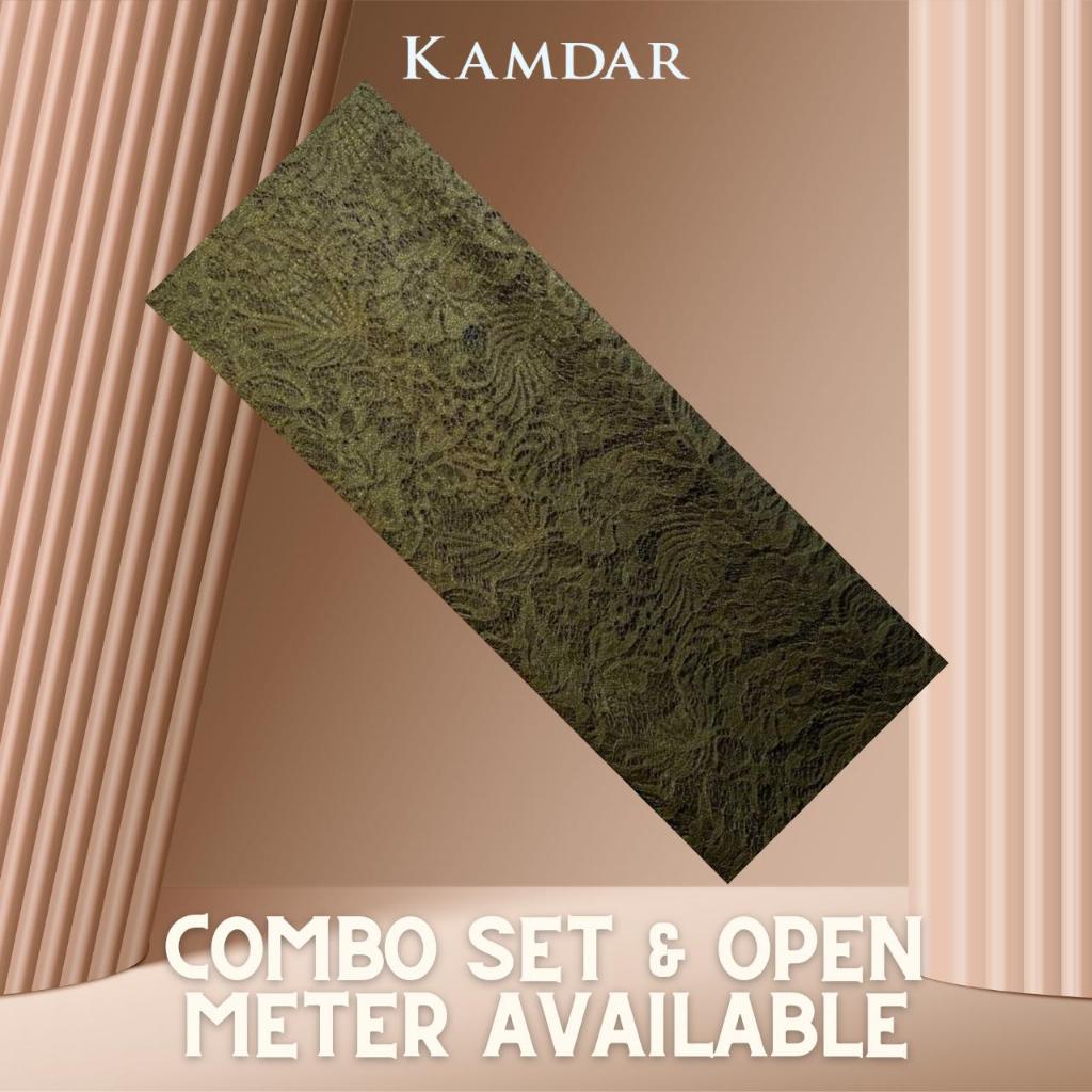 KAMDAR Combo Set Vienna Lace Bidang 58'' & Songket Pastel Bidang 44"  Kain Pasang - Ironless & Tak Jarang
