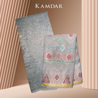 KAMDAR Combo Set Vienna Lace Bidang 58'' & Songket Pastel Bidang 44"  Kain Pasang - Ironless & Tak Jarang