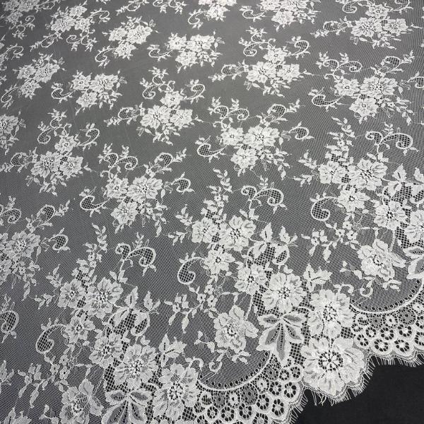Chantilly Eyelash Lace Panel with Satin Lining – 3m, 58" Wide