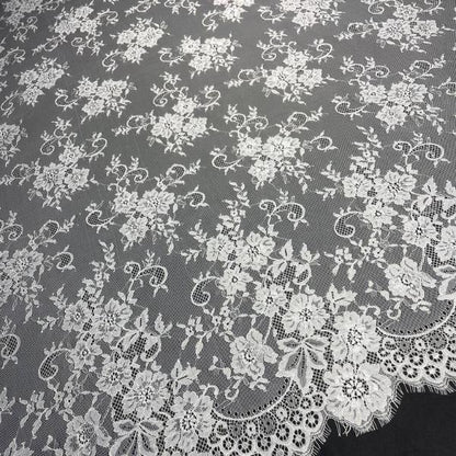 Chantilly Eyelash Lace Panel with Satin Lining – 3m, 58" Wide